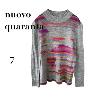 누보 라그 이라토 니트 풀오버 멀티 컬러 7 사이즈 레어 울
