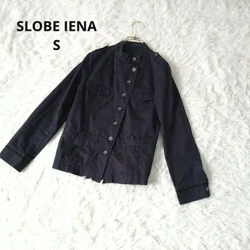 SLOBE IENA 밴드 카라 네이비 버튼 자켓 S