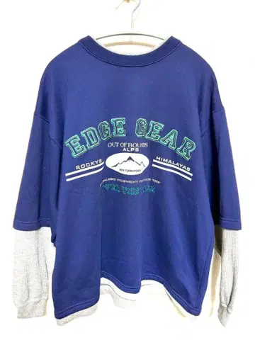 EDGE GEAR 구제 의류 네이비 그레이 긴팔 트레이닝복