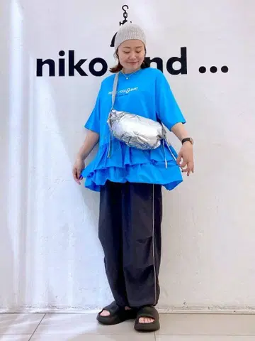 니코앤드 - 부직포 콤비 프릴 락 T셔츠