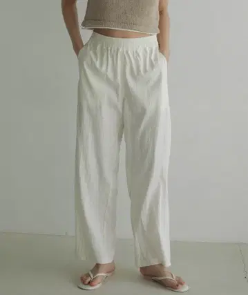 아누케 샹브레이 러프 팬츠 화이트 38