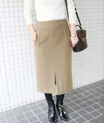 모사 타이트 미디 스커트 카키 SLOBE IENA