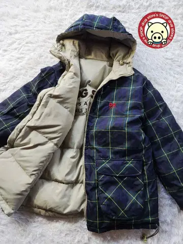 드럭 스토어즈 리버서블 다운 자켓 체크 아플리케