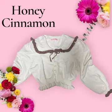 레어 Honey Cinnamon 크롭 가디건 세일러 카라 모리걸