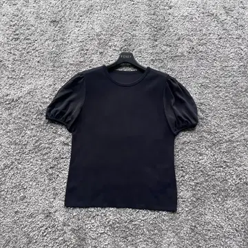 FOXEY 42 쉬폰 퍼프 슬리브 니트 다크 네이비