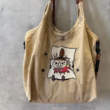 리틀미 BAG 베이지 새상품 무민 나일론 자수 미니 숄더백 경량