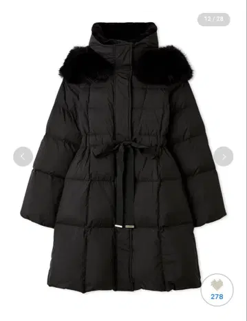 후드 퍼 롱 다운 코트