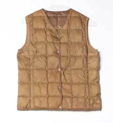 TAION 브라운 다운 베스트 카키 M