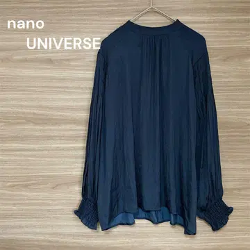 나노 유니버스 [ M ] 네이비 긴팔 프릴 소매 상의 오피스 캐주얼