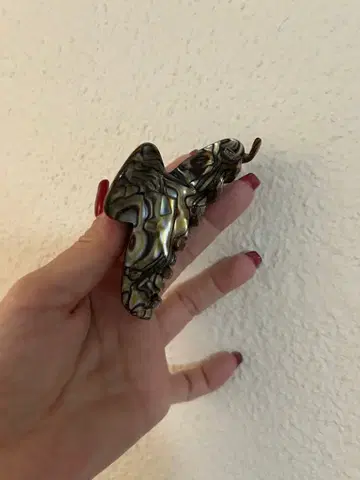 ALEXANDRE DE PARIS 헤어 클립 마블 무늬