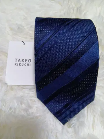 실크 100% TAKEO KIKUCHI 넥타이 블루 & 블랙