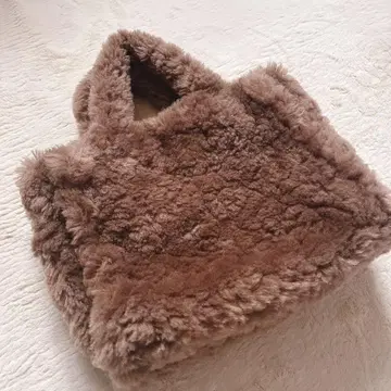 UNITED ARROWS 퍼 토트백 브라운