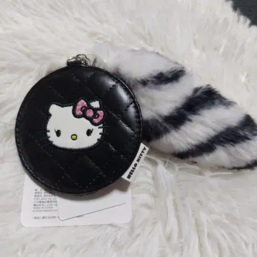 헬로키티 꼬리 달린 거울 참 [미사용 새상품] 제브라 패턴