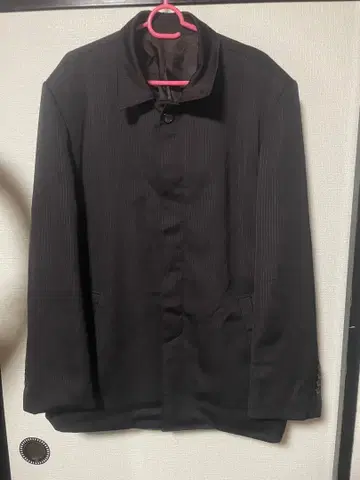 블랙 스트라이프 테일러드 자켓 XXL