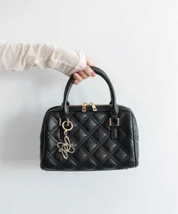 RANDA 퀼팅 2WAY 보스턴 백 블랙