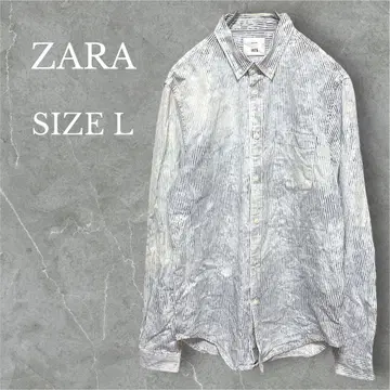 자라 버튼 다운 셔츠 긴팔 스트라이프 패턴 심플 캐주얼 아메카지 L