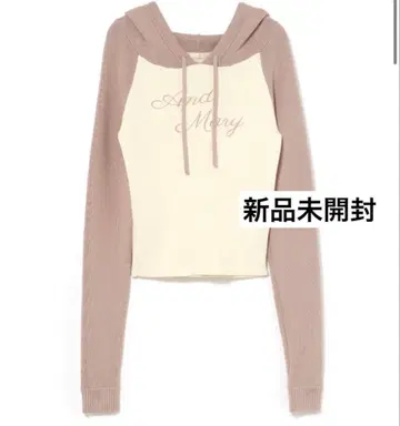 andmary Letter mary 로고 탑 핑크 베이지