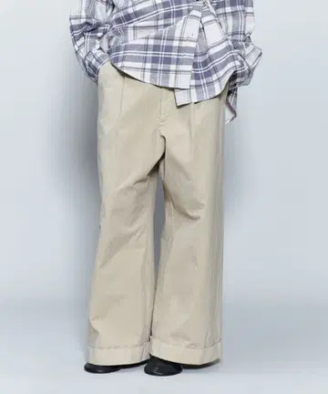 새상품급 <6(ROKU)> 코튼 치노 와이드 팬츠