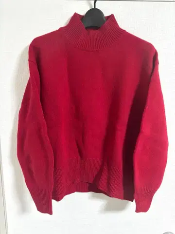 [ 미사용 새상품 ] PLST 플라스테 울 미들 게이지 터틀넥 빨간색