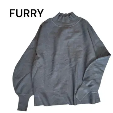 새상품급 퍼리 워셔블 바나나 슬리브 니트 퍼플 계열 풀오버