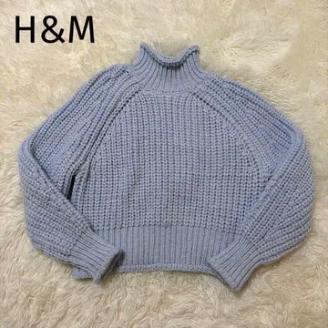 H&M [S] 하이넥 리브 니트 스웨터 따뜻한 니트