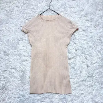 [세존드파피용] 리브 니트 M 슬리브리스 깔끔한 썸머 니트