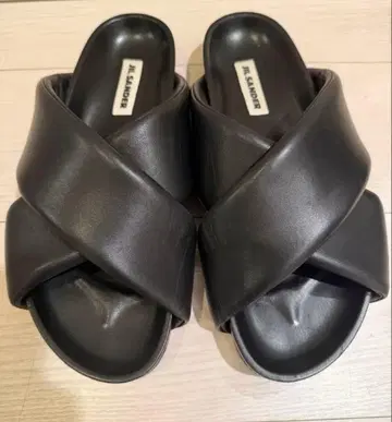 JIL SANDER 패디드 스트랩 가죽 샌들