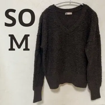 SO V넥 니트 M 브라운