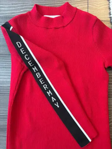 DECEMBERMAY 디메이 니트 여성용 빨간색 골프웨어