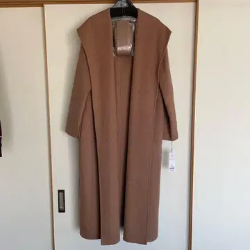 앙코키느 luxe 더블 페이스 후드 롱 코트