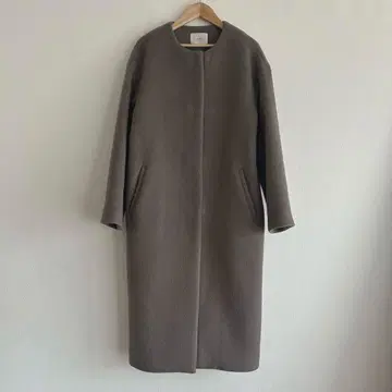 IENA 이에나 램스울 노카라 롱 코트