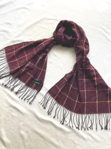 투모로우랜드 캐시미어 100% 대형 스톨 브라운 계열 체크