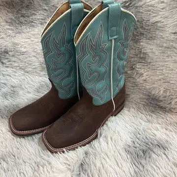 새상품급 Laredo 웨스턴 부츠 24cm 터콰이즈 x 브라운