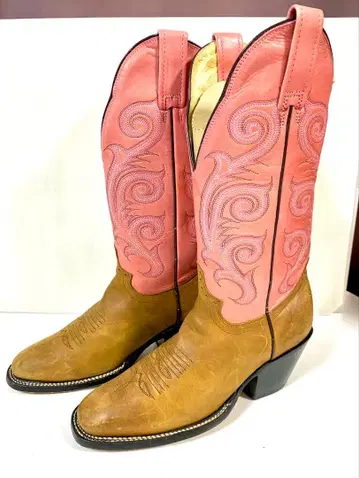 미 웨스턴 부츠 핑크 브라운 BUFFALO 36E