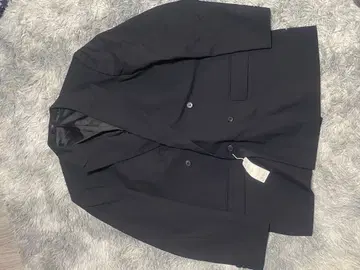 울 100% 네이비 더블 브레스트 정장 자켓