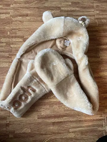 도쿄 디즈니 리조트 귀 달린 후드 베이지 푸