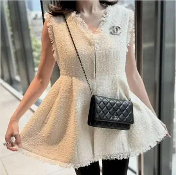 U-Big REIMI 콜라보 트위드 페플럼 베스트 s