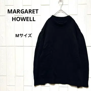 MHL. 마가렛호웰 모크넥 양쪽 소매 케이블 짜임 니트 블랙 M