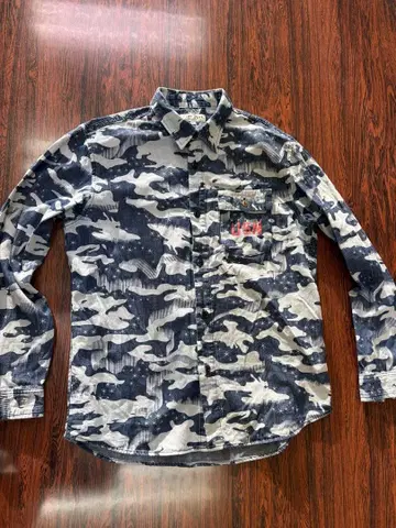 AVIREX TYPE BLUE 카모 패턴 긴팔 셔츠 XL