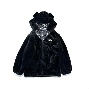 쿠로미 NOEMIE 퍼 블루종 L 블랙 후드 NOEMIE 키티