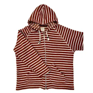 후드 부착 니트 점퍼 남성용 5L 빨흰 스트랩