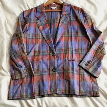 체크 무늬 테일러드 자켓 vintage