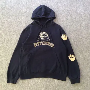 빈티지 칼리지 후드 맨투맨 네이비 면 M 애니멀 자수