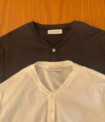 Gran Sasso 헨리넥 T셔츠 2장 세트 (사이즈 46)