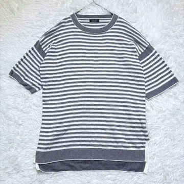 [자라] 보더 썸머 니트 L 반팔 오버 사이즈 착용감