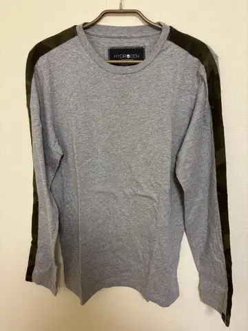 HYDROGEN 그레이 긴팔 티셔츠 카모플라주