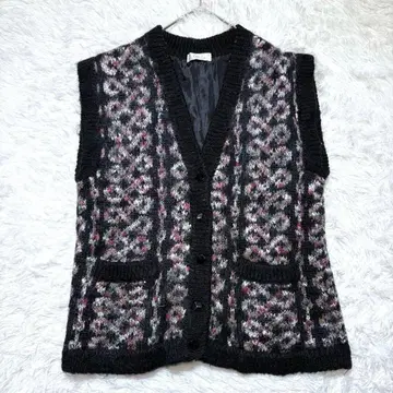 [엘레란] 모헤어 혼방 니트 베스트 가디건 루즈핏 빈티지풍