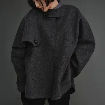 iore 코트 이오레 차콜 그레이 PONCHO COAT