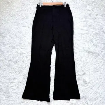 [무루아] 플레어 팬츠 1 슬릿 디자인 슬림 레그 슬림 플레어 팬츠