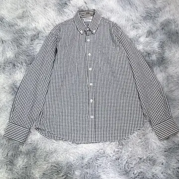 CLOSSHI [ M ] 체크 셔츠 화이트 블랙 깅엄 체크 남성용